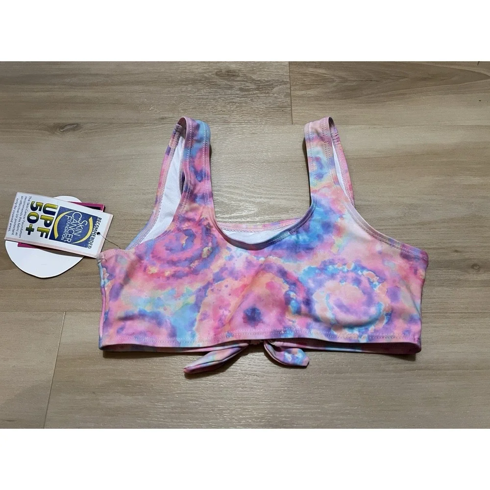 Andy & Evan Swimsuit Girls Size Small Top Pink Tie Dye New Swim‎ Knot Detail